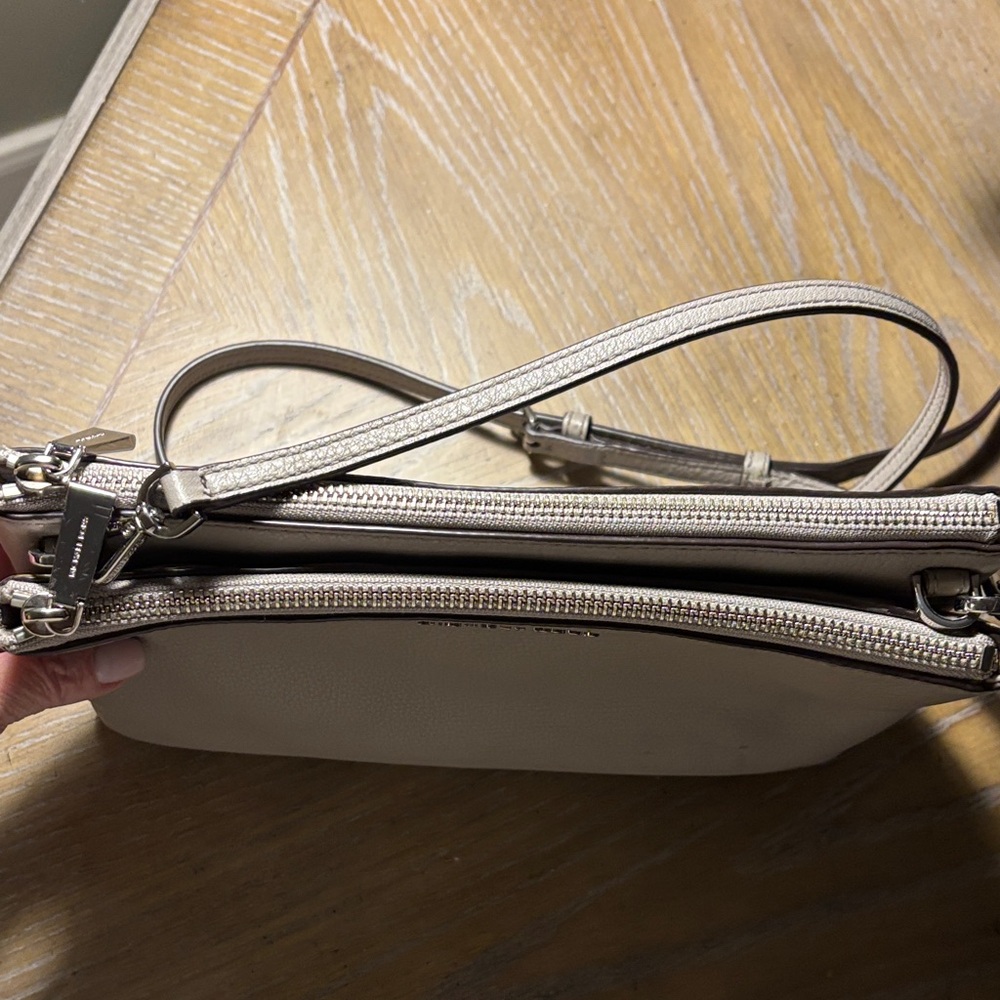 Michael Kors taupe/light gray Leather Crossbody Bag - Picture 5 of 7
